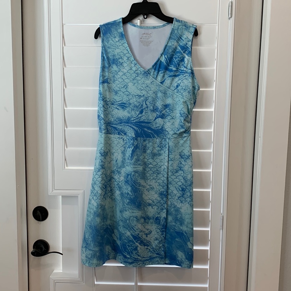 Silver Bait light blue/light green dress with front flap and side ruching